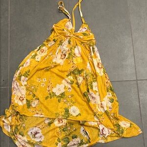 Free People Yellow Floral Tank Top